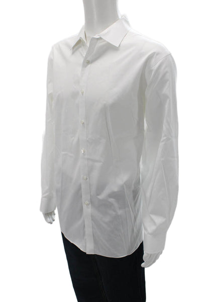 Hart Schaffner Marx Mens White Point Collar Long Sleeve Dress Shirt Size XL