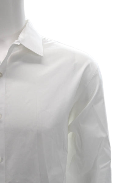 Hart Schaffner Marx Mens Point Collar Dress Shirt White Long Sleeve Size XL
