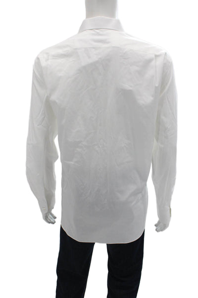 Hart Schaffner Marx Mens Point Collar Dress Shirt White Long Sleeve Size XL