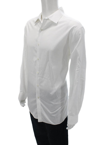 Hart Schaffner Marx Mens Point Collar White Dress Shirt Cotton Size XL