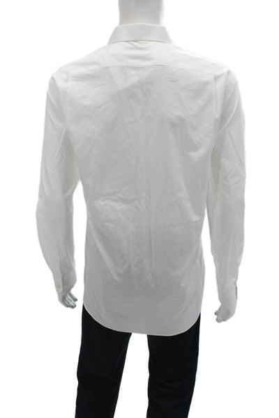 Hart Schaffner Marx Mens Point Collar White Dress Shirt Cotton Size XL
