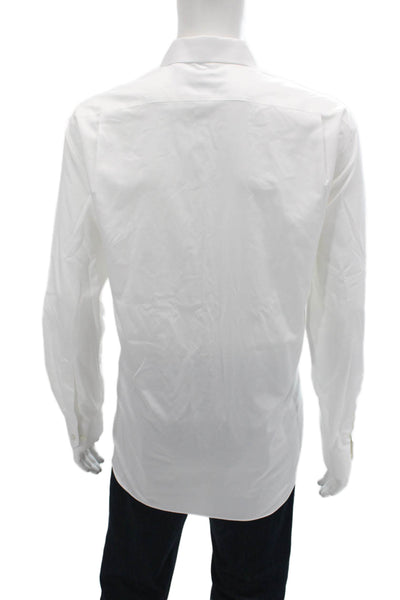 Hart Schaffner Marx Mens Point Collar White Cotton Dress Shirt Size XL