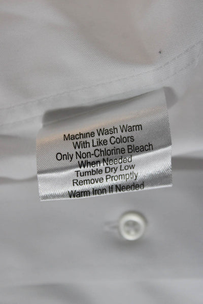 Jos A Bank Mens Point Collar Dress Shirt White Long Sleeve 100% Cotton Size L