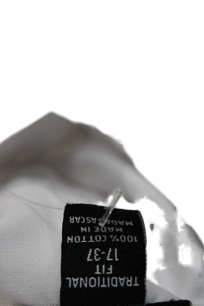 Jos A Bank Mens Point Collar Dress Shirt White Long Sleeve 100% Cotton Size L