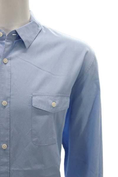 Calvin Klein Mens Button-Down Long Sleeve Light Blue Cotton Shirt Size XL