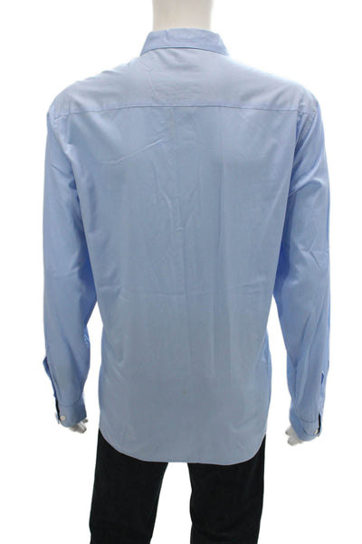 Calvin Klein Mens Button-Down Long Sleeve Light Blue Cotton Shirt Size XL