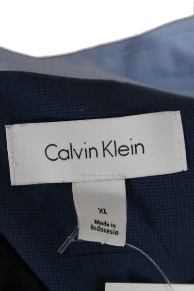 Calvin Klein Mens Button-Down Long Sleeve Light Blue Cotton Shirt Size XL