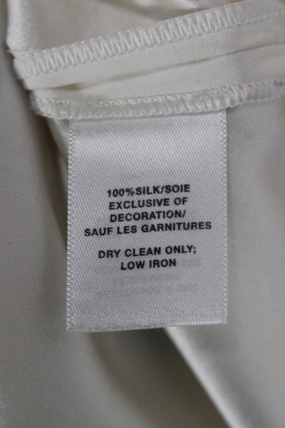 Lafayette 148 New York Women Silk White Long Sleeve Blouse Size S
