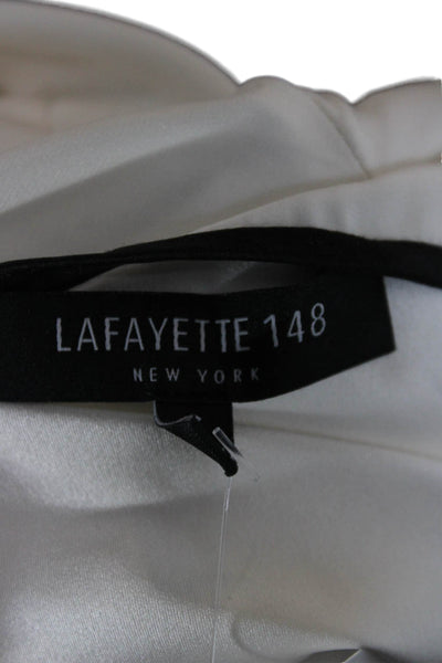 Lafayette 148 New York Women Silk White Long Sleeve Blouse Size S