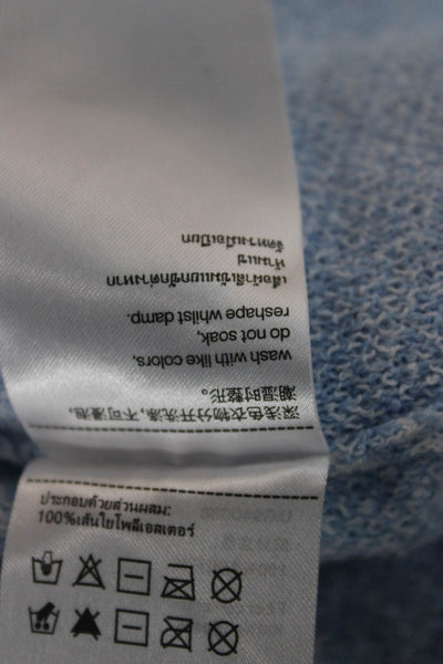 Urban Revivo Womens Cropped Striped Button Up Sweater Light Blue Size 2