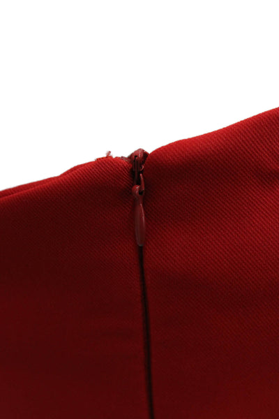 Zara Women Sleeveless Red Top Polyester Blend Zip Designer Size S