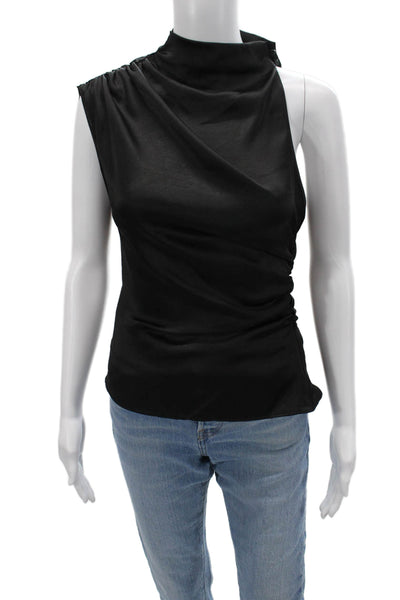 Zara Womens Tank Dress High Neck Sleeveless Knee Length Black Polyester Size XS