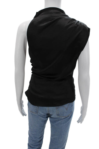 Zara Womens Tank Dress High Neck Sleeveless Knee Length Black Polyester Size XS