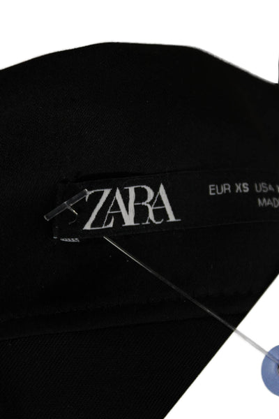 Zara Womens Tank Dress High Neck Sleeveless Knee Length Black Polyester Size XS