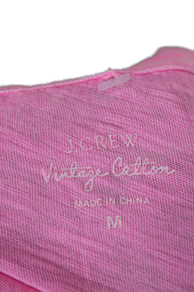 J Crew Womens Basic V-Neck Pink Cotton Short Sleeve T-Shirt Size M