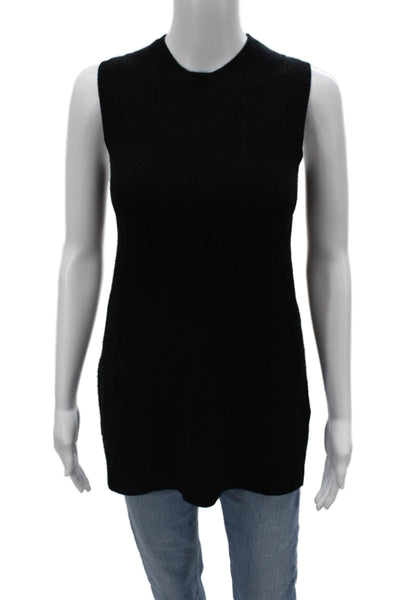 Theory Unisex Black Cashmere Sleeveless Crew Neck Pullover Sweater Size S