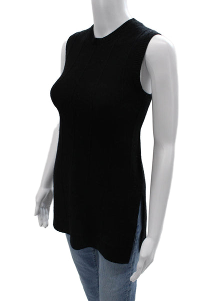 Theory Unisex Black Cashmere Sleeveless Crew Neck Pullover Sweater Size S