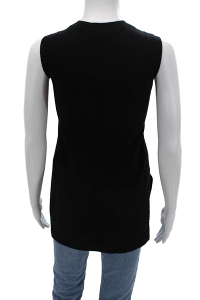 Theory Unisex Black Cashmere Sleeveless Crew Neck Pullover Sweater Size S