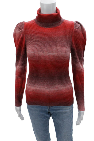 Lea & Viola Unisex Red Striped Turtleneck Pullover Sweater Size S