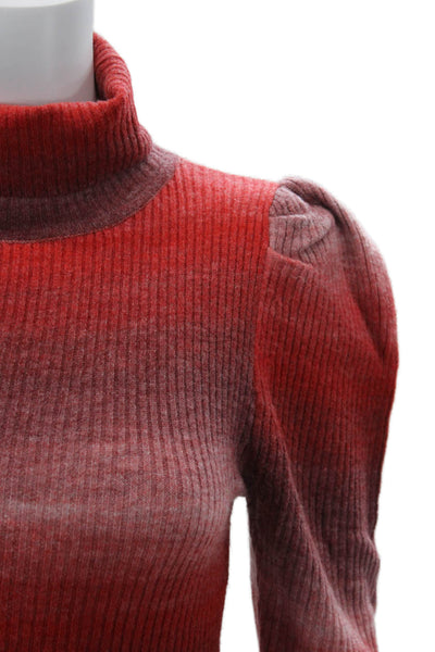 Lea & Viola Unisex Red Striped Turtleneck Pullover Sweater Size S