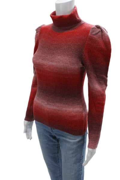 Lea & Viola Unisex Red Striped Turtleneck Pullover Sweater Size S