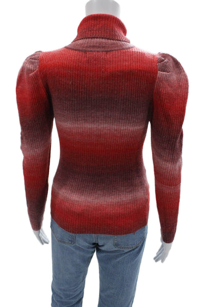 Lea & Viola Unisex Red Striped Turtleneck Pullover Sweater Size S