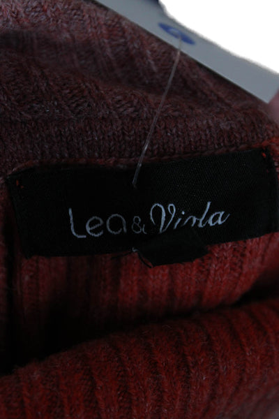 Lea & Viola Unisex Red Striped Turtleneck Pullover Sweater Size S