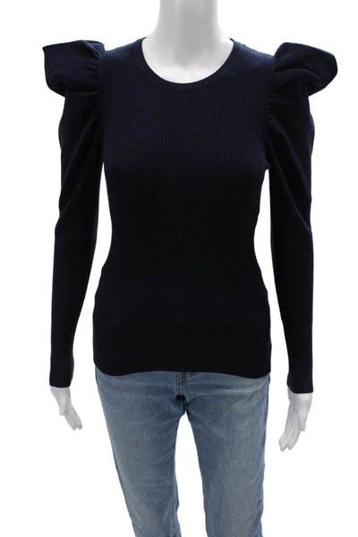Lea & Viola Unisex Pullover Sweater Dark Blue Long Sleeve Round Neck Size S