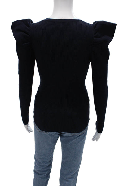 Lea & Viola Unisex Pullover Sweater Dark Blue Long Sleeve Round Neck Size S