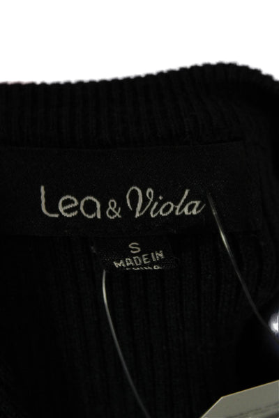 Lea & Viola Unisex Pullover Sweater Dark Blue Long Sleeve Round Neck Size S