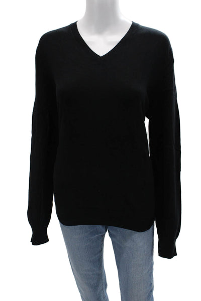 Banana Republic Unisex Black Vneck Pullover Sweater Cashmere Blend Size L
