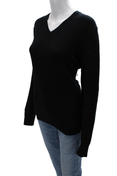 Banana Republic Unisex Black Vneck Pullover Sweater Cashmere Blend Size L