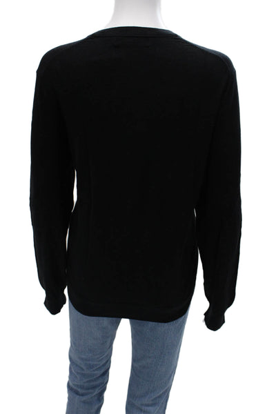 Banana Republic Unisex Black Vneck Pullover Sweater Cashmere Blend Size L