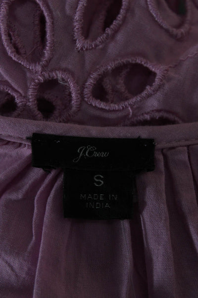 J Crew Women Tunic Blouse Pink Cotton Long Sleeve Round Neck Boho Size S