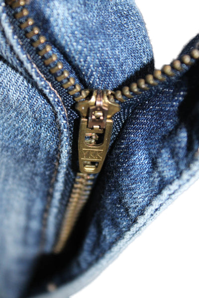 Daze Womens Mom Cropped Jeans Blue Cotton High Rise Button Fly Size 29