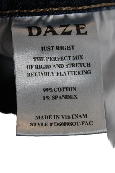 Daze Womens Mom Cropped Jeans Blue Cotton High Rise Button Fly Size 29