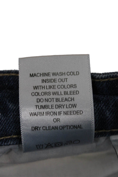 Vervet Women Boyfriend Cropped Jeans Blue High Rise Size 28