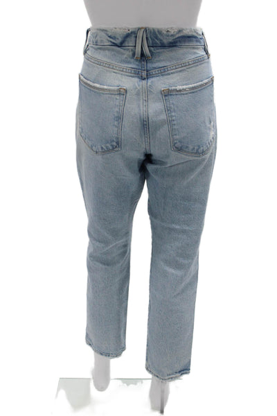 Vervet Women Boyfriend Cropped Jeans Blue High Rise Size 28
