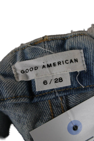 Vervet Women Boyfriend Cropped Jeans Blue High Rise Size 28