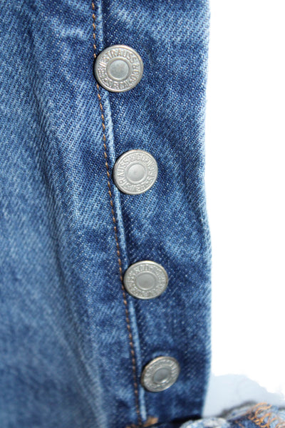 Levis Unisex Mom Straight Jeans Blue High Rise 100% Cotton Size 28