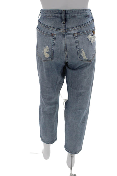 Joes Womens Boyfriend Cropped Blue Mid Rise Jeans Inseam 26 Size 28