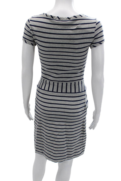 Love Moschino Womens Sweater Dress Gray Striped Cotton Elastane Size 2