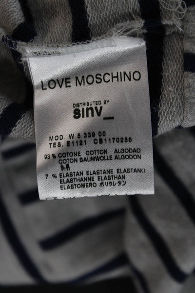 Love Moschino Womens Sweater Dress Gray Striped Cotton Elastane Size 2