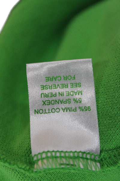 Lilly Pulitzer Women Collared Short Sleeve Polo Green Pima Cotton Size M