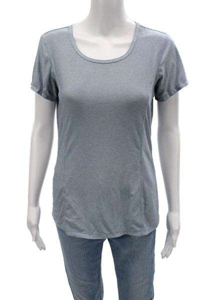 Head Womens Basic T-Shirt Light Blue Short Sleeve Round Neck Polyester Size S