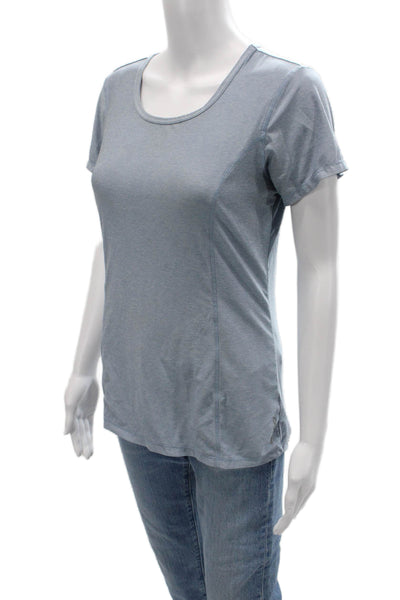 Head Womens Basic T-Shirt Light Blue Short Sleeve Round Neck Polyester Size S