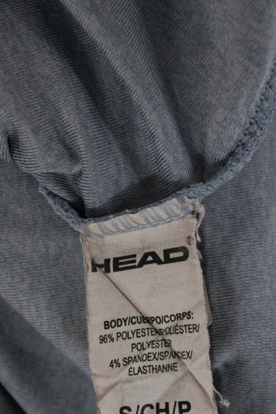 Head Womens Basic T-Shirt Light Blue Short Sleeve Round Neck Polyester Size S