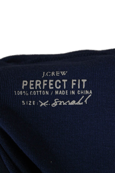J Crew Women Basic V-Neck Short Sleeve Dark Blue 100% Cotton T-Shirt Size XS