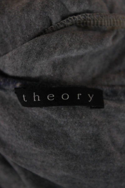 Theory Womens Tunic Dark Gray Nylon Blend Short Sleeve Round Neck Size S