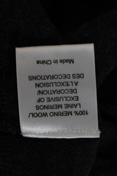 Tory Burch Unisex Dark Gray Merino Wool V-Neck Cardigan Sweater Size XS